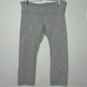 Lululemon Heather Grey and White Capri Leggings